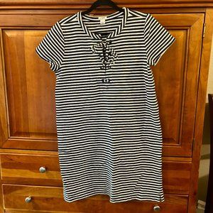 J. Crew Navy and White Striped T-shirt  Dress